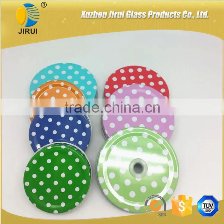 colorful dots glass jar cap