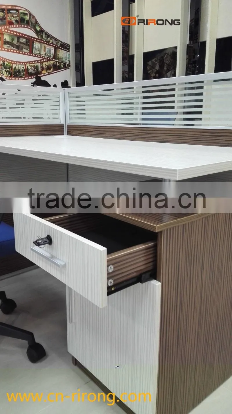 RR-168-2412C desktop melamine allumium alloy edge design office table partition