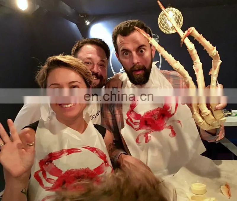 Disposable Plastic Lobster Bibs with ties Seafood Crab Bake Feast