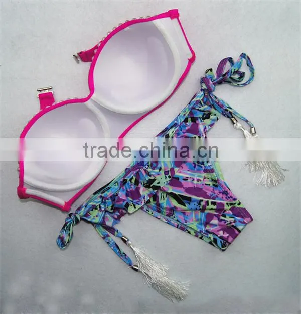 2016 Direct Selling Women Sexy Push Up Padded Beachwear Swimsuit