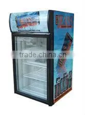 ETL, CE, RoHS,SAA certificated Single glass door mini refrigerator showcase,display cooler