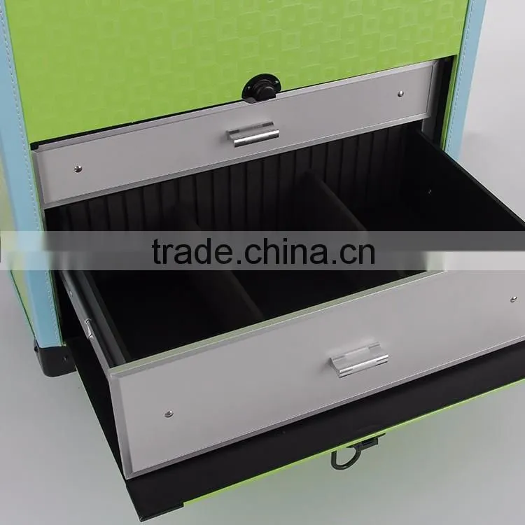 pvc trolley makeup case with drawers