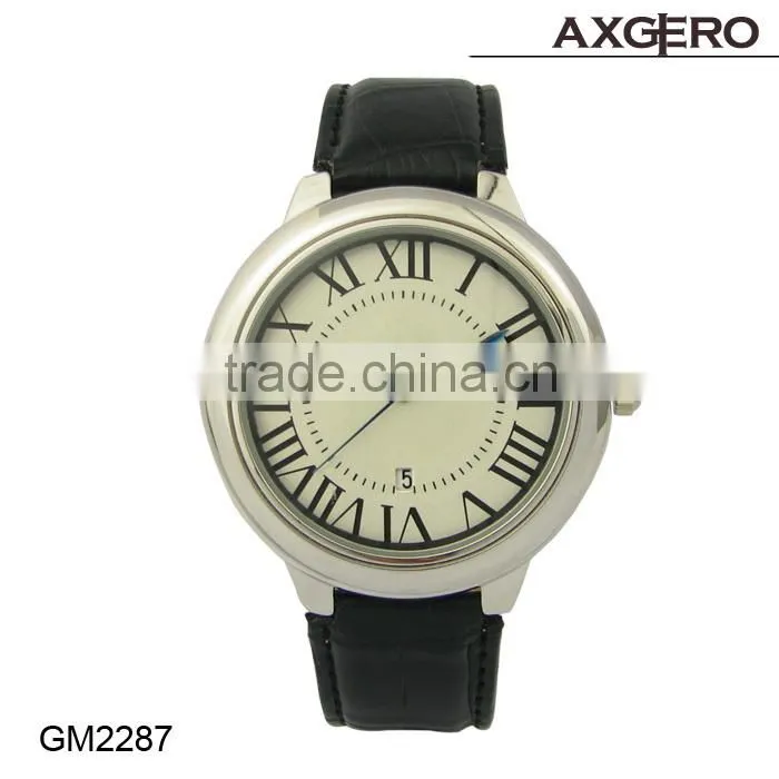 elegance watch zinc alloy circular case stainless steel back man watches