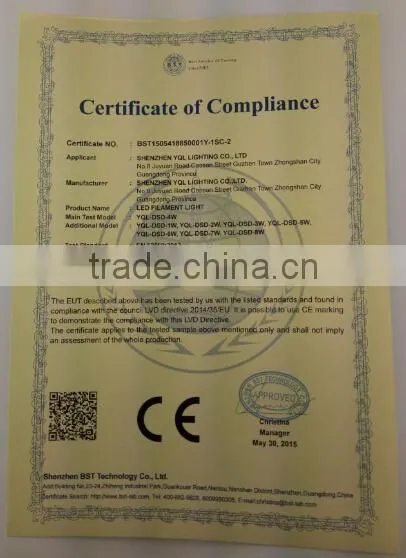 Hot sale led filament bulb 4w led bulb - 8w filament e27 a60 warm white led filament dimmable