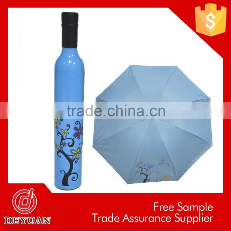 new invention 3 fold wine shape high quality bottle umbrella