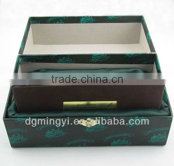 silk fabric grey board box with gift
