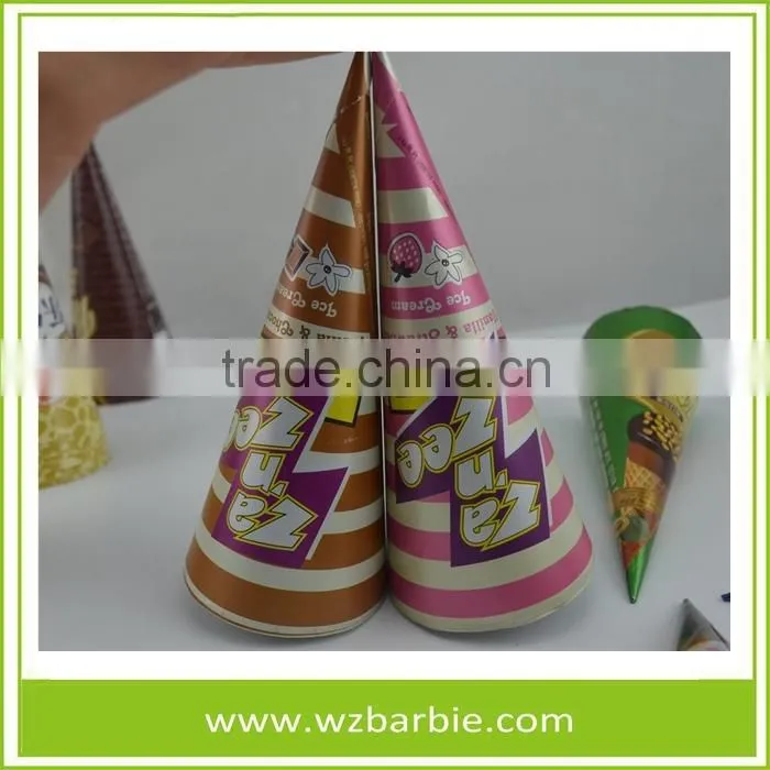 Food Grade Aluminum Foil Paper Sleeve For Ice Cream Cone