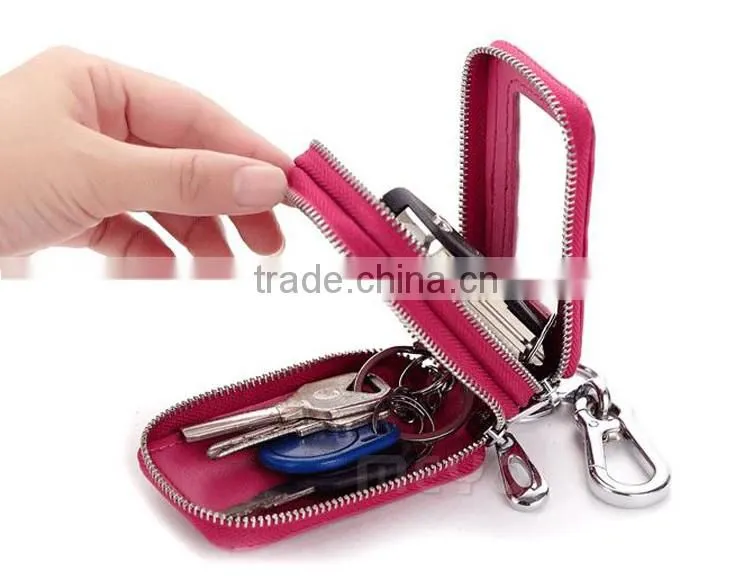New style portable leather key holder wallet for teenager