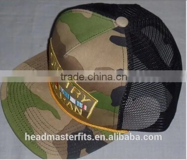 Custom print plaid cheap baseball trucker hats rope baseball trucker cap