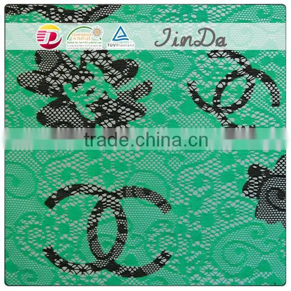 New design high quality nylon warp knitted jacquard lace fabric