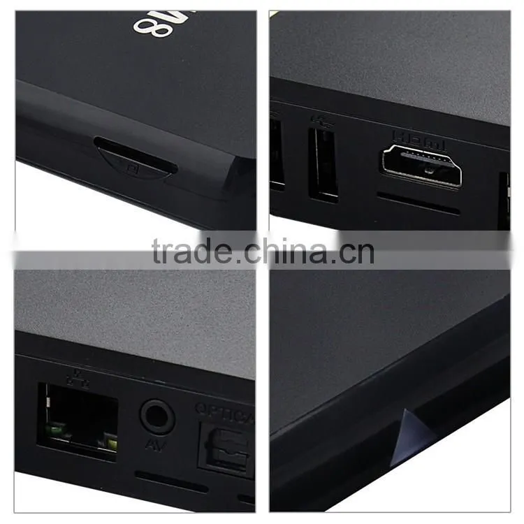 M8 Fully loaded KODI Quad core Amlogic S802 Android 4.4 4K smart Android TV BOX