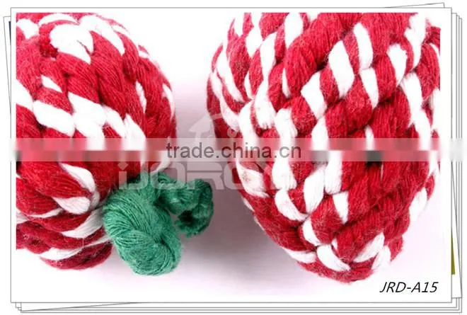 2015 cotton rope plush strawberry toy dog toys free samples