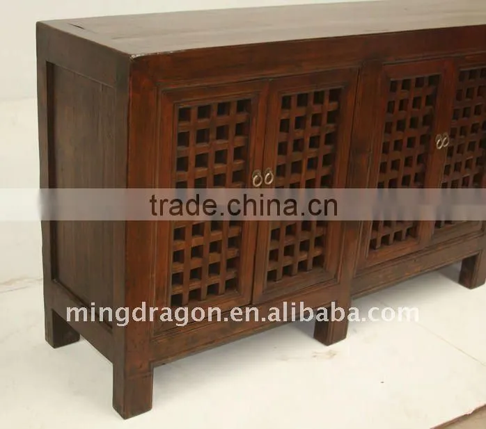Chinese Antique Wooden Low Bookcase Cabinet / kitchen cabinet