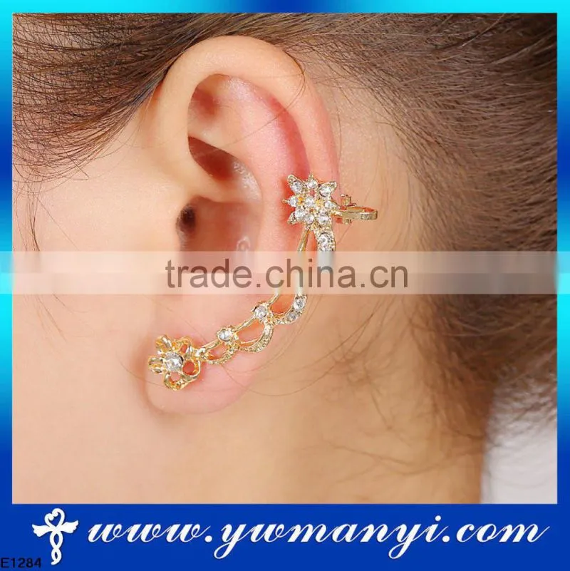 Rhinestone Jewelry Fashion Bridal Earrings Ear Cuff Jewelry E1284