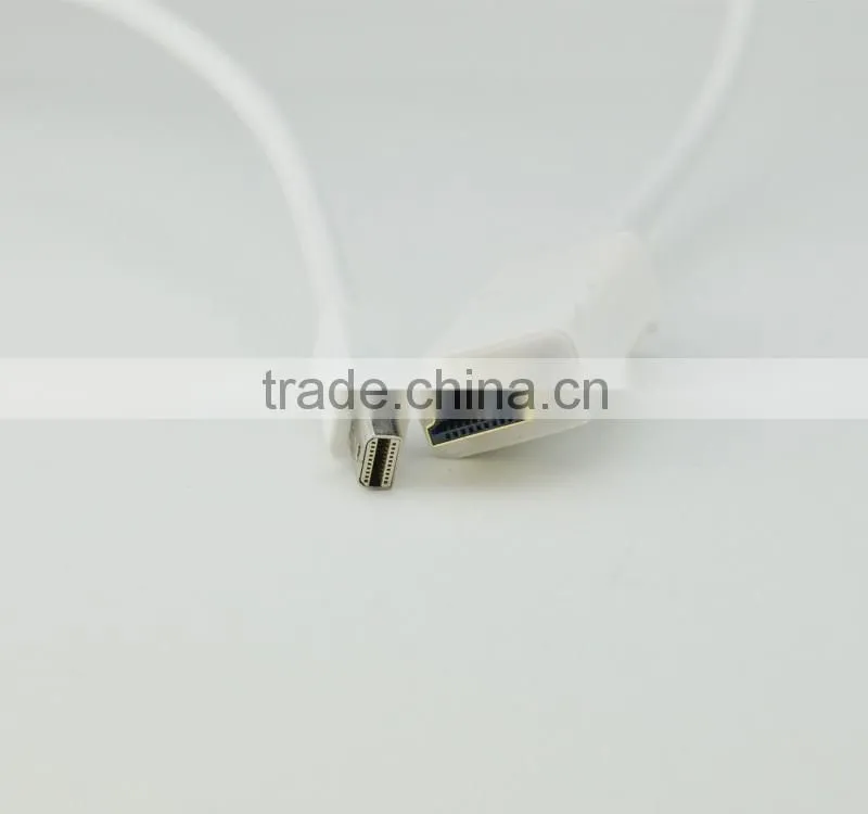 Factory price gold plated mini dp 1.2 to hdmi 1.4 cord for DVD player