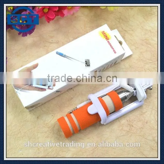 Colorful Mini Monopod Wired Handheld Selfie Stick Monopod Holder