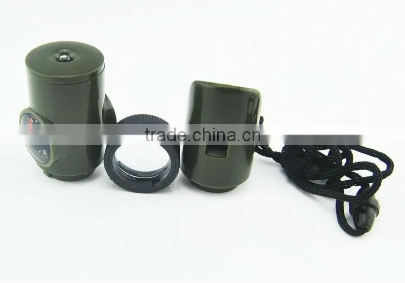 7 in1 Camping Survival Whistle Magnifier