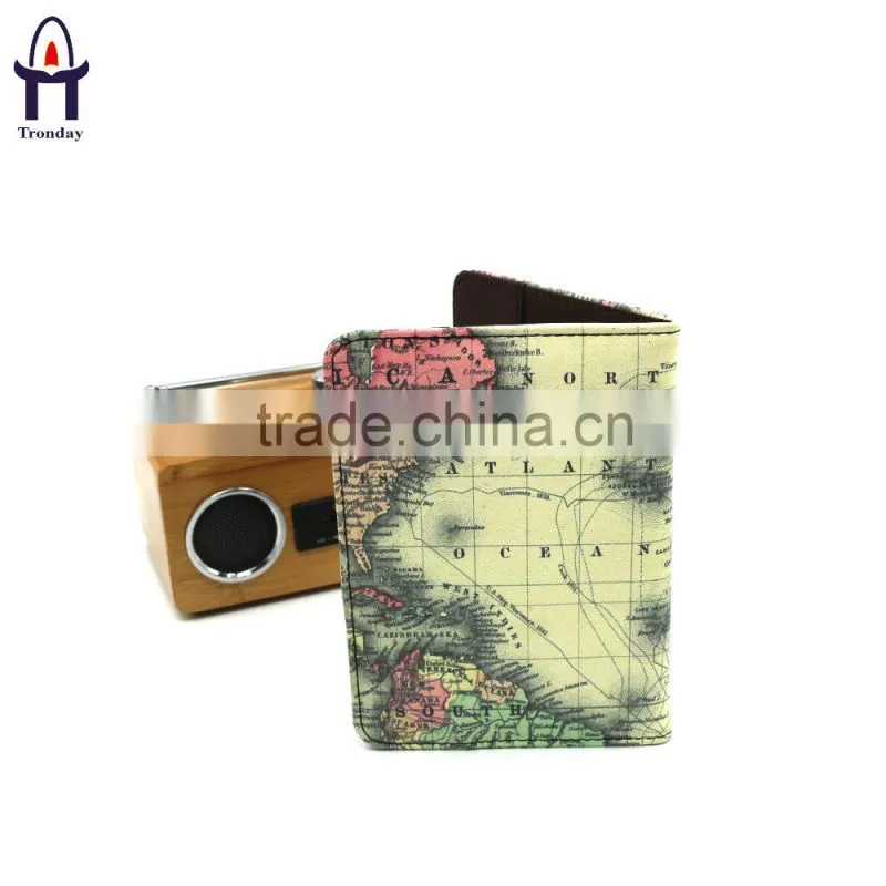 World map printing PU passport holder