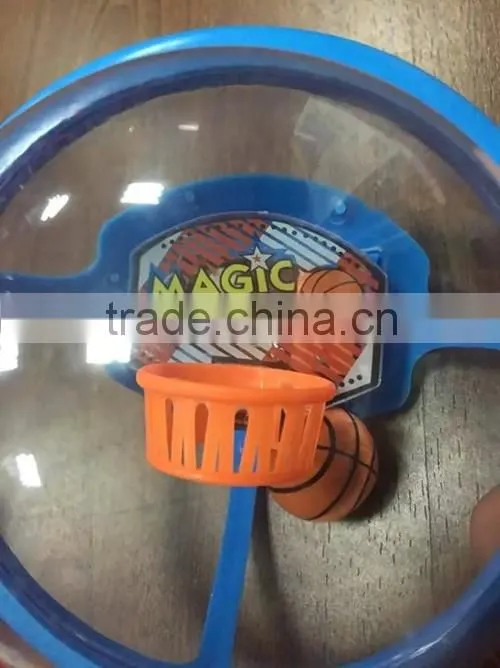 New design 2016 Funny Transparent ball with mini basketball and basketball hoop inside magic sports