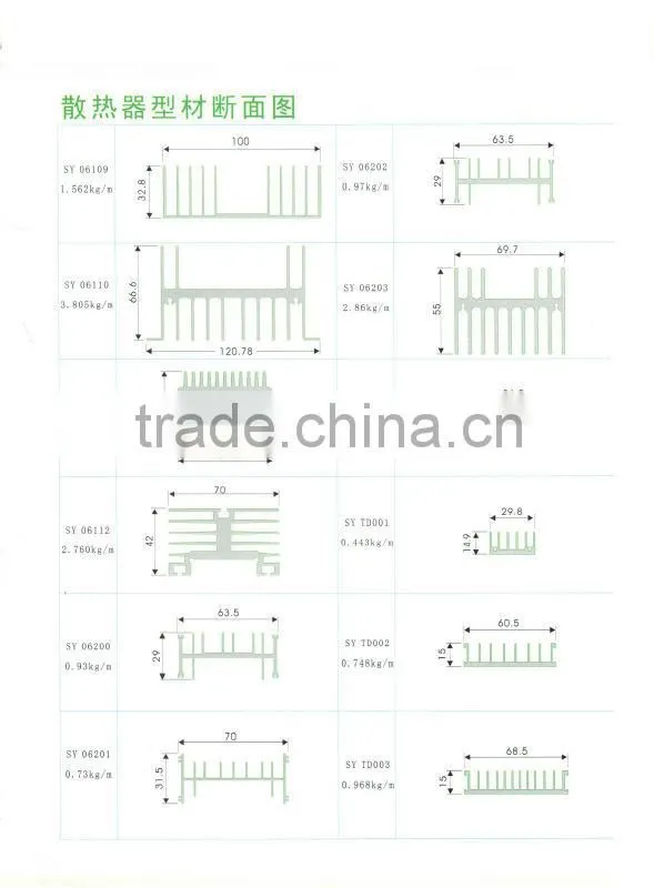 Brilliance OEM factory led aluminum extrusion heat sink