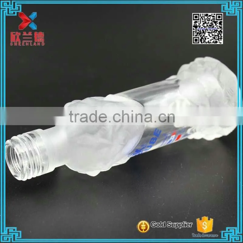 new design 50ml fancy liquor glass wine bottle with logo printing