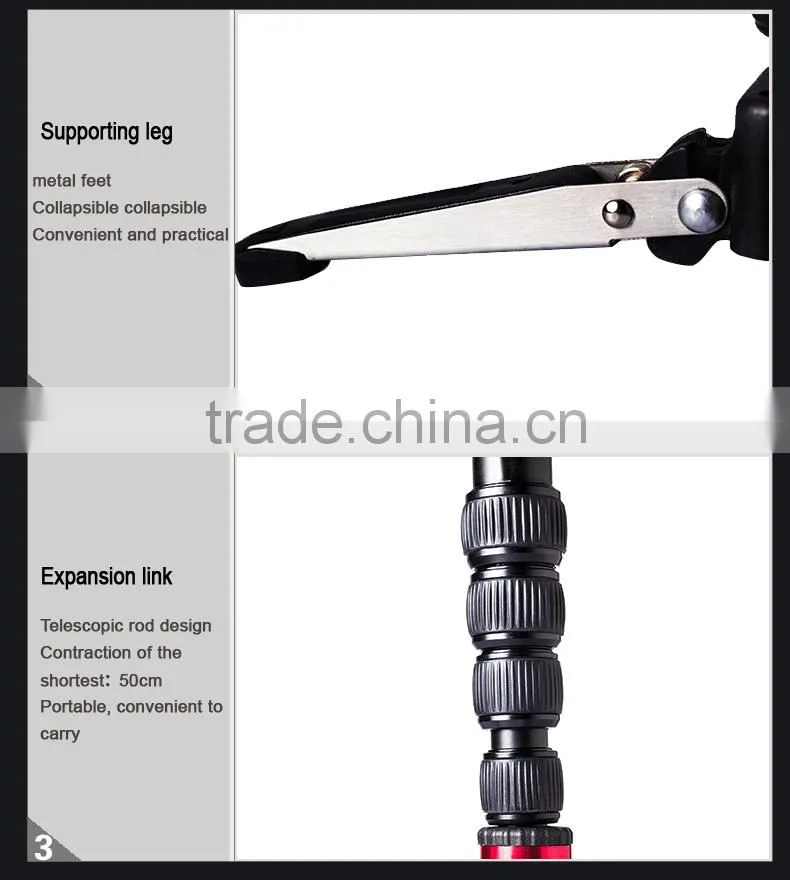 factory supply carbon fiber Black Monopod / Unipod for DSLR camera video