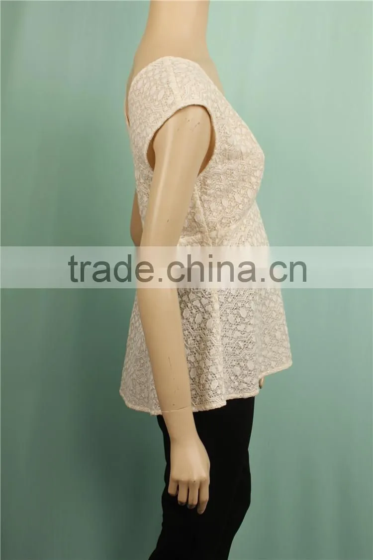 2016 S/S New design sleeveless cotton fabric summer ladies blouse image