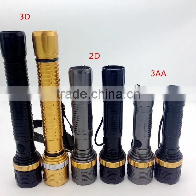 1W powerful led with 3D batteries Zoom adjustable flashlight