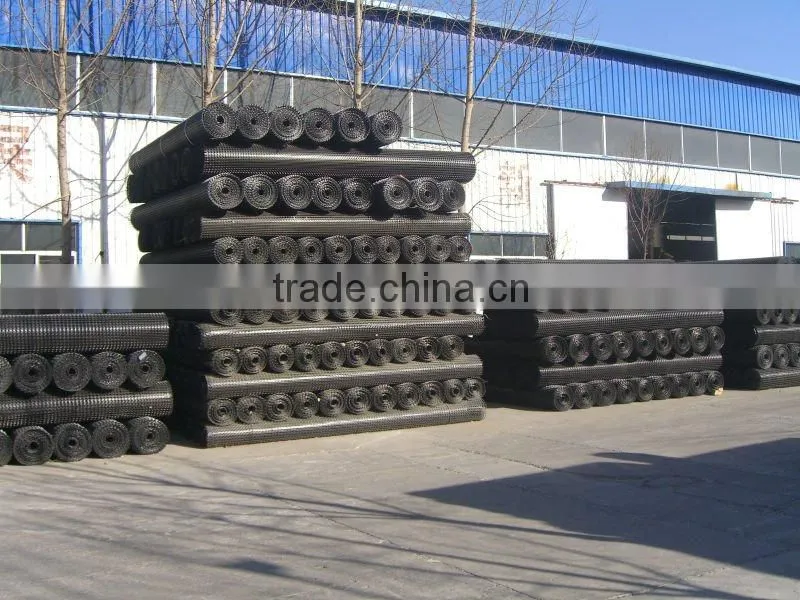 high strength tensile pvc coating polyester biaxial geogrid