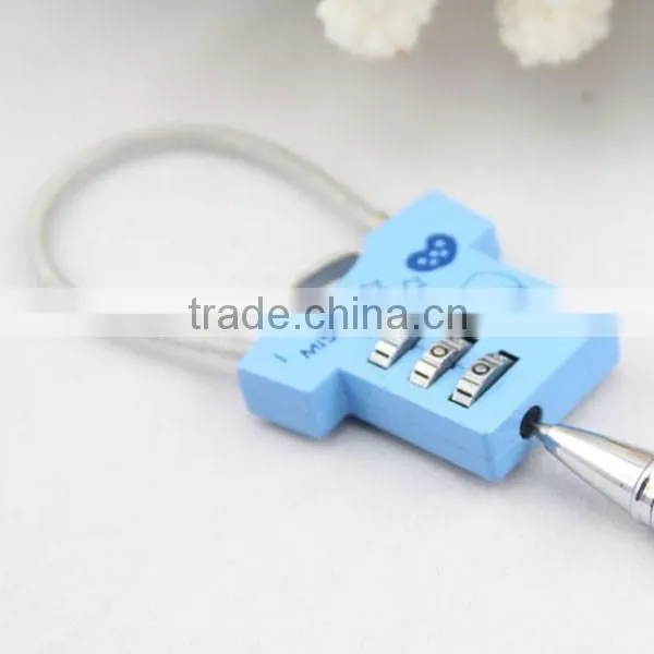 2016 factory direct wholesale price zinc alloy luggage cable combination lock