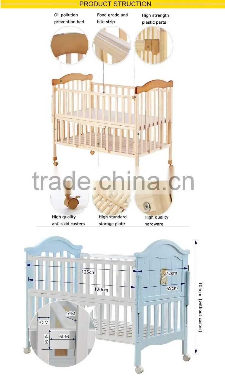 WBC-12B three adjustable design multi-function baby floor bed, baby bed dimensions