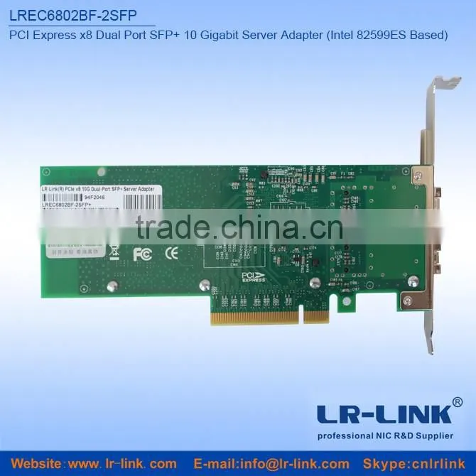 LR-LINK Intel 82599es PCIE x8 10Gbps 10Gbe 2 SFP+ Port Fiber Optical 10g Ethernet Network Card Compatible X520-SR2 X520-DA2