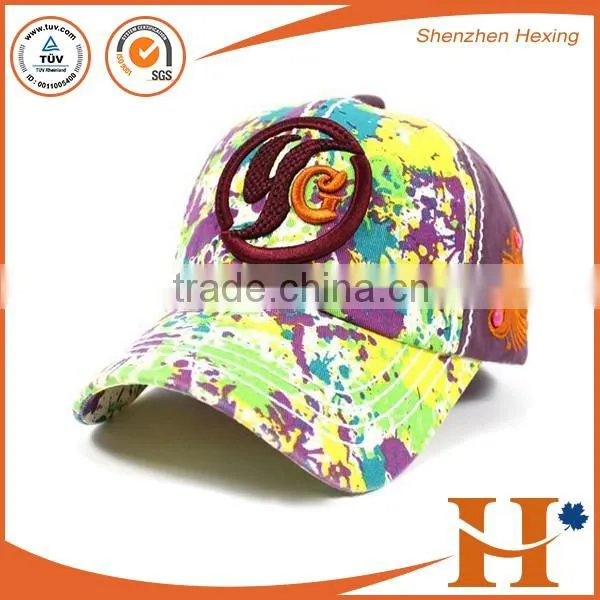 Colorful flower sports hats, custom girls golf sports cap, high quality women sprots hat