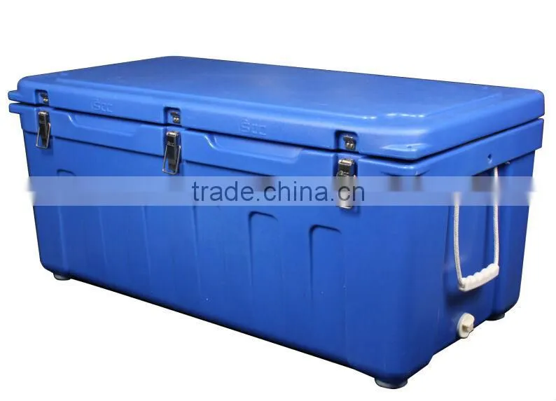 121 liter white insulated ice cooler, ice box rotomolding