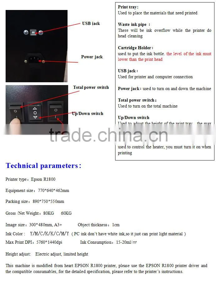 MDK A2 black t-shirt printer,can print any material