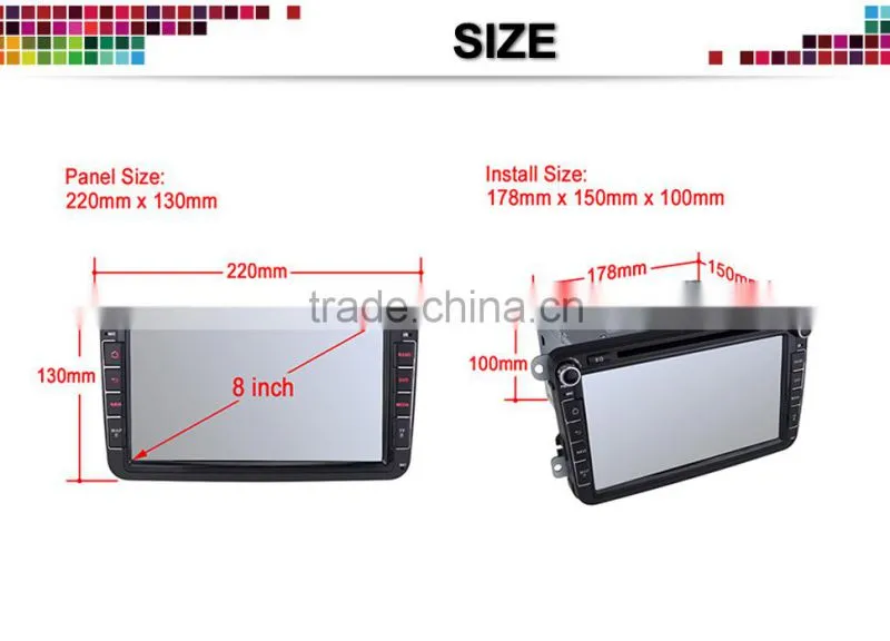 8'' 2 DIN Android4.4.4 car dvd android passat