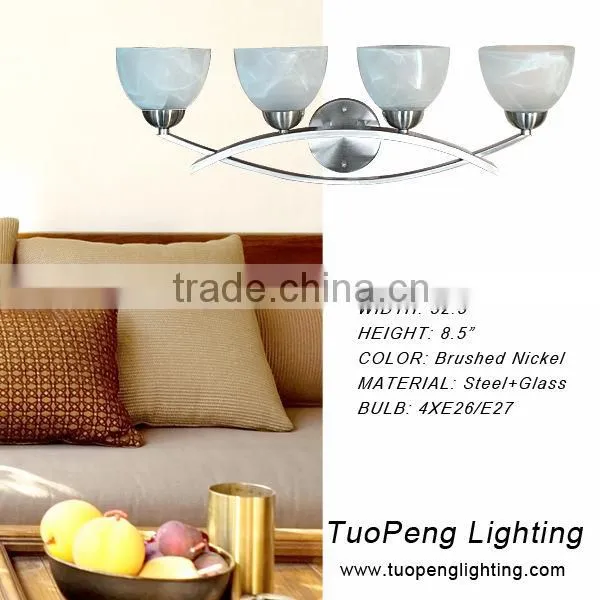 Modern Brushed Nickel glass style wall lamp