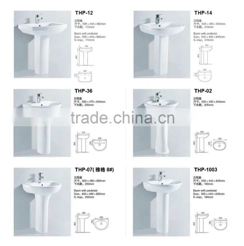 Good price! two-pieces sanitary ware toilet pedestal basin wash hand basin