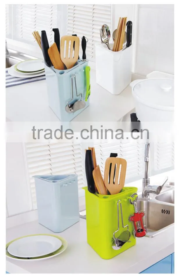 Multi-function spoon fork chopstick knife kitchen plastic storage rack