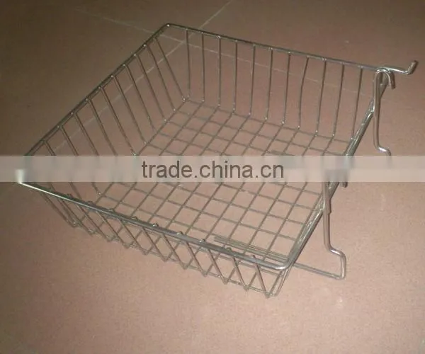 Supermarket hanging slatwall wire basket