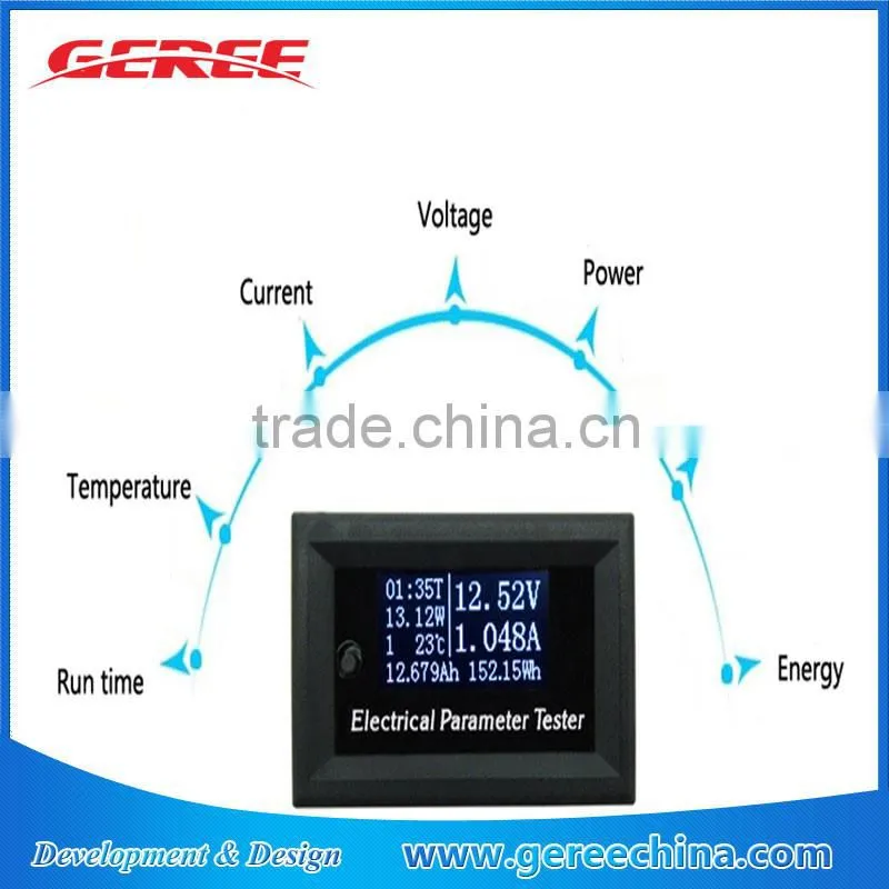 Hot selling DC Meter Voltage Current Time Power Watt Capacity Panel Meter, Car Battery Tester