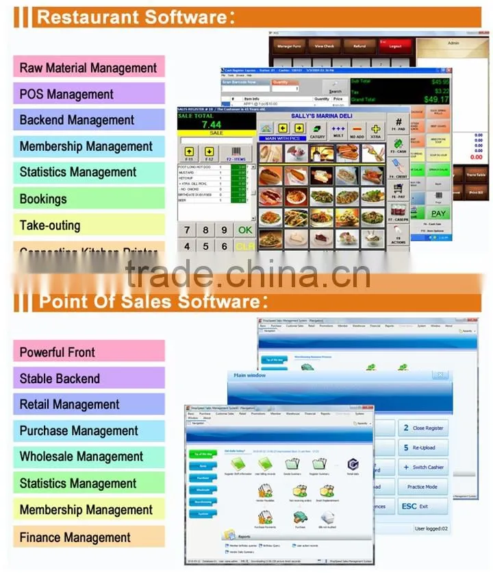 IPOS04 Pos Systems Restaurant For Retail Sale
