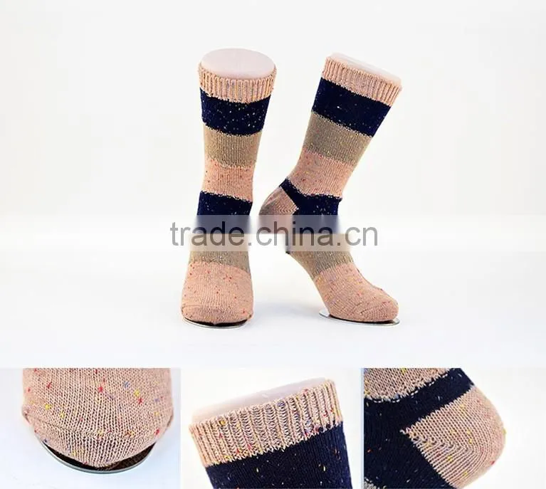 96N double cylinder lady marl yarn casual crew socks wholesale