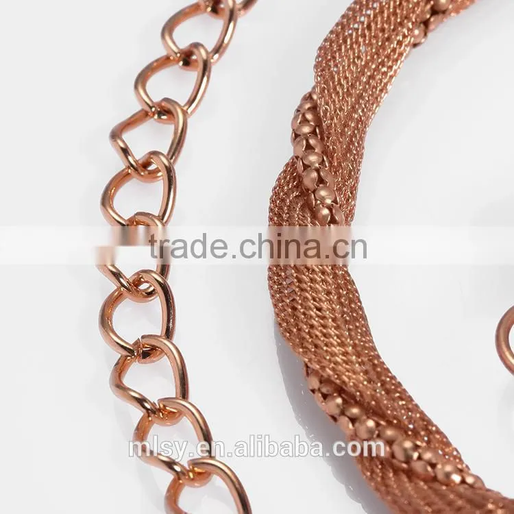 Fancy gold metal chain belt models Brightness F1-80150