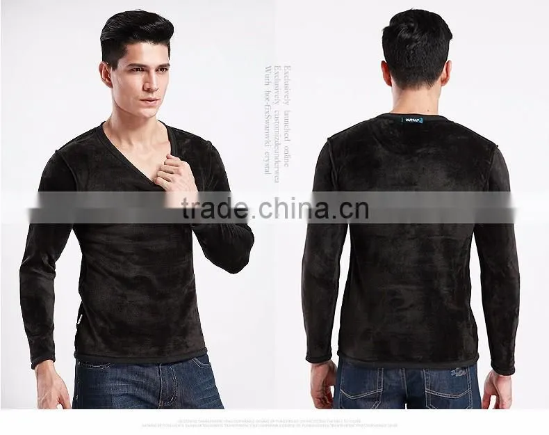 Sexy heated Thermal Underwear Sets Thick Plus Velet Long Johns For Men,thermal long johns
