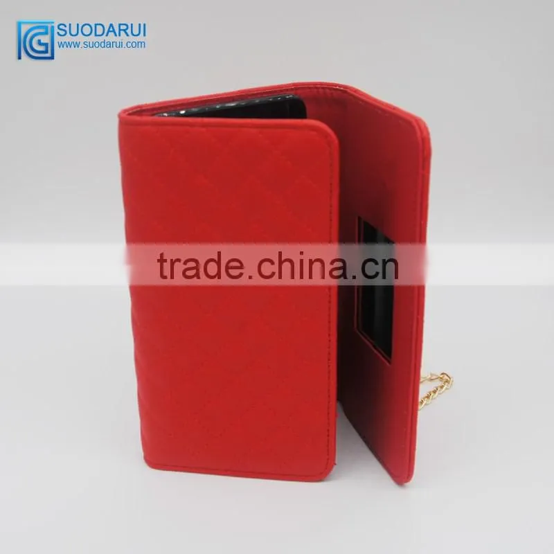 Fashion noble women mirror case for iphone with wallet pouch bag case