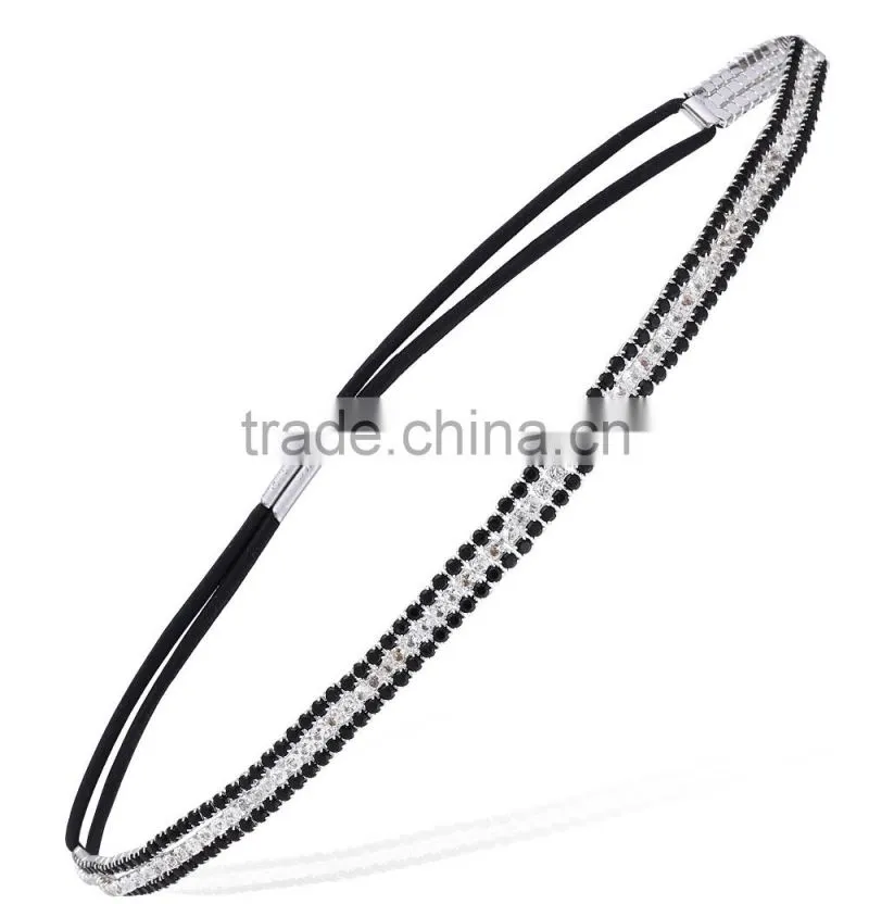 Fashion rhinestone high end quality pretty fashion Embellished Stretch headband hairband
