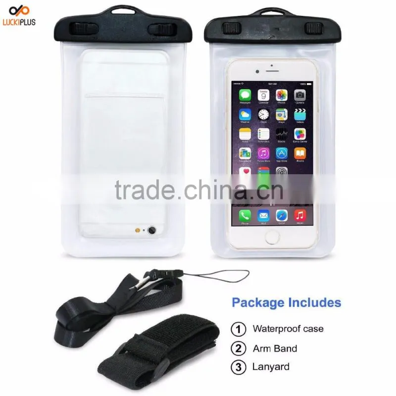 Luckiplus Travel Sport Swimming Phone Bag Waterproof, Snowproof, Dirtproof Case Bag for Phone Orange