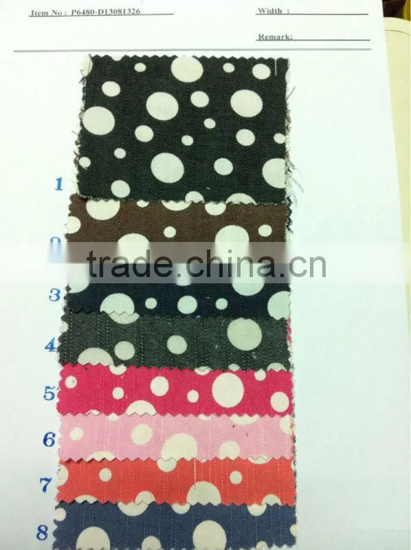 cotton spandex denim printed fabric:P6480-D13081326