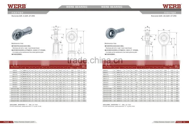 GAR...C high quality rod end bearing GAR...C